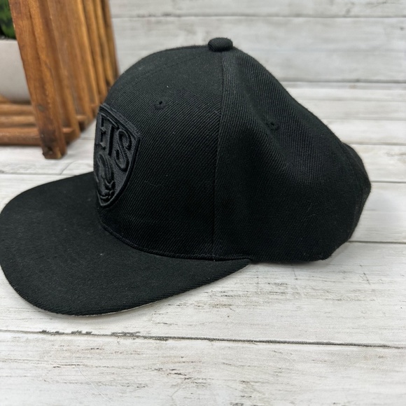 Mitchell and Ness NBA Brooklyn Nets Snapback Basketball Hat Cap All Black‎ OS - Picture 3 of 10